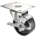 Swivel Plate Caster, Cast Iron, 3 in., 250 lb.