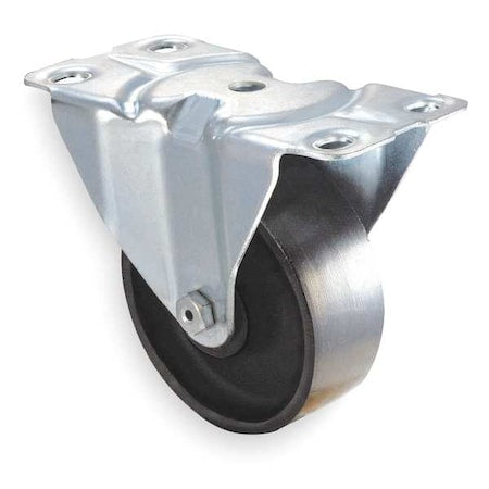 Rgd Plate Castr, Cast Irn, 4 in, 450 lb, Blk