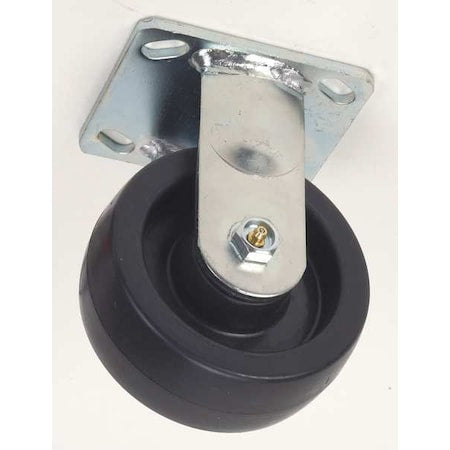 Rigid Plate Caster, Polyolfin, 6 in, 900 lb