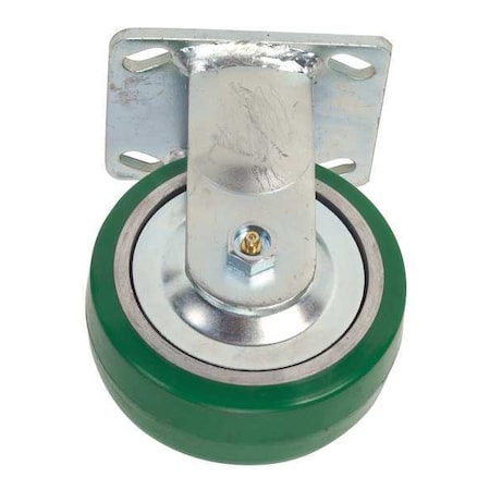Rigid Plate Castr, Poly, 6 in., 1200 lb, Grn