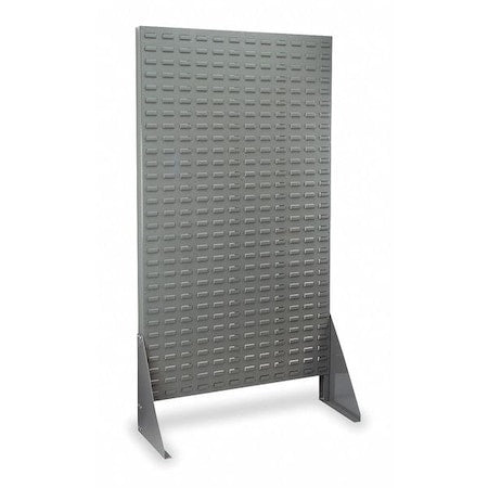 Steel Louvered Floor Rack, 13 1/2 in D x 66 in H x 36 in W, Gray