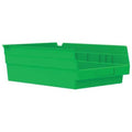 Shelf Storage Bin, Plastic, Green, 4 in H, 8 3/8 in W, 11 5/8 in L