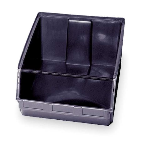 Shelf Storage Bin, Polypropylene/Polyethylene, Black, 11 7/8 in H, 18 3/8 in W, 29 in L