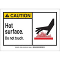 Caution Sign, 3 1/2 in H, 5 in W, Polyester, Rectangle, English, 83916