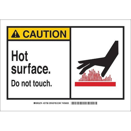 Caution Sign, 3 1/2 in H, 5 in W, Polyester, Rectangle, English, 83916