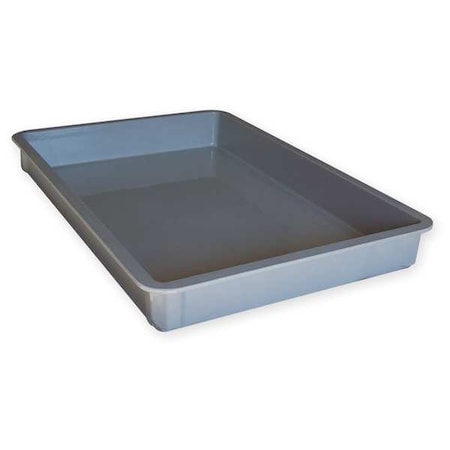 Stackable Storage Container, 4.7 gal, 25-3/4 in L x 17-3/4 in W x 3 in H, Gray