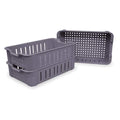 Vented Straight Wall Storage Container, 6.7 gal, 21-1/8 in L x 15-5/8 in W x 6 in H, Gray