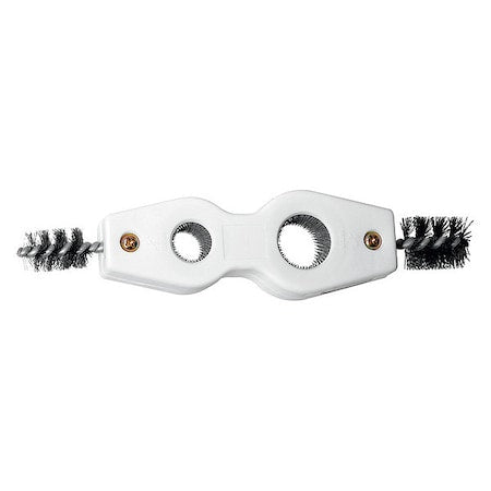 Fitting Brush, 5 in L Handle, 1 in L Brush, Silver, Polypropylene, 8 in L Overall