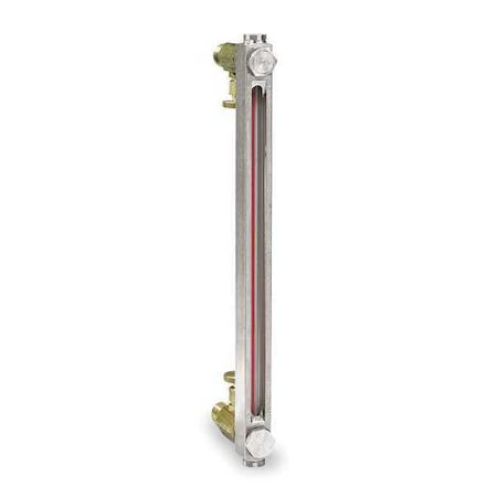 Closed Circuit Liquid Level Gauge, Needle Valve, 12 in, 1/2 NPTF