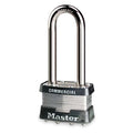 Padlock, Keyed Different, Long Shackle, Rectangular Steel Body, Steel Shackle, 3/4 in W
