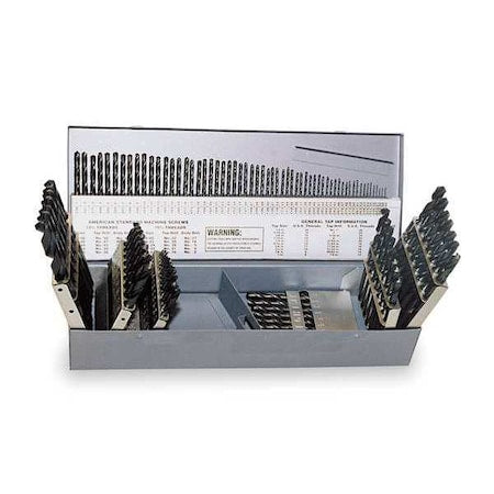 115PC 118 Deg Jobber Drill Set Chicago-Latrobe 150 Steam Oxide HSS 1/16-1/2, A-Z, No 1-No 60