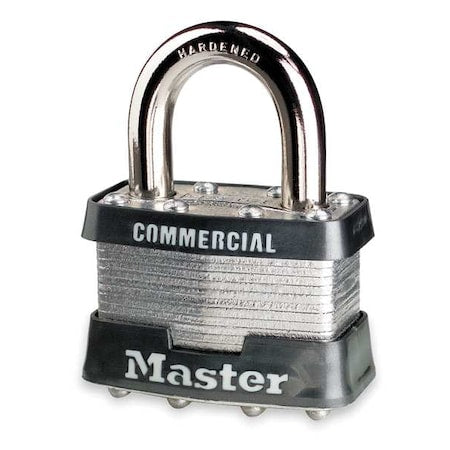 Padlock, Keyed Different, Standard Shackle, Rectangular Steel Body, Steel Shackle, 3/4 in W