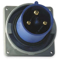 Watertight Pin & Sleeve Inlet, 60 A, 250V AC, Single Phase, 2 Pole, IEC Grounding, Blue