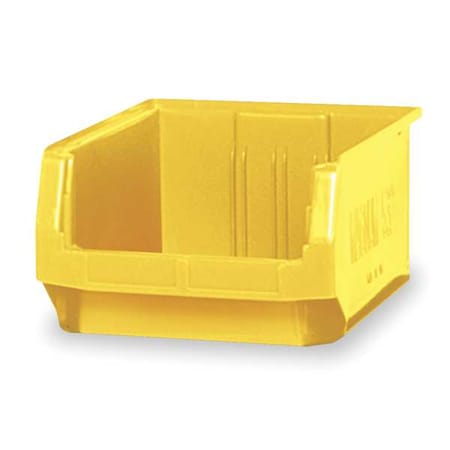 Storage Bin, Polyethylene, Yellow, 7 7/8 in H, 12 3/8 in W, 19 3/4 in L