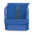 Storage Bin, Polyethylene, Blue, 11 7/8 in H, 12 3/8 in W, 19 3/4 in L
