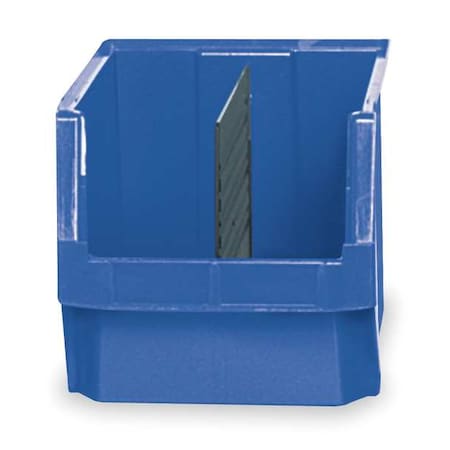 Storage Bin, Polyethylene, Blue, 11 7/8 in H, 12 3/8 in W, 19 3/4 in L