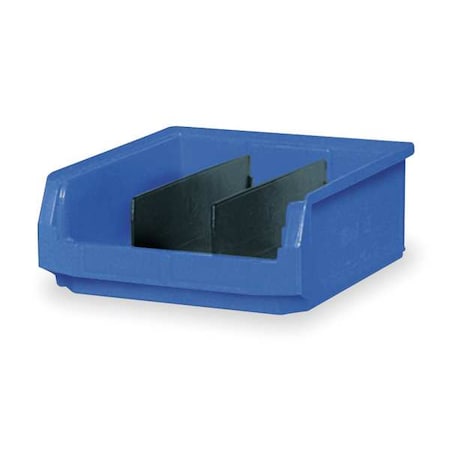 Storage Bin, Polyethylene, Blue, 5 7/8 in H, 12 3/8 in W, 19 3/4 in L
