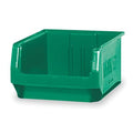 Storage Bin, Polyethylene, Green, 7 7/8 in H, 12 3/8 in W, 19 3/4 in L