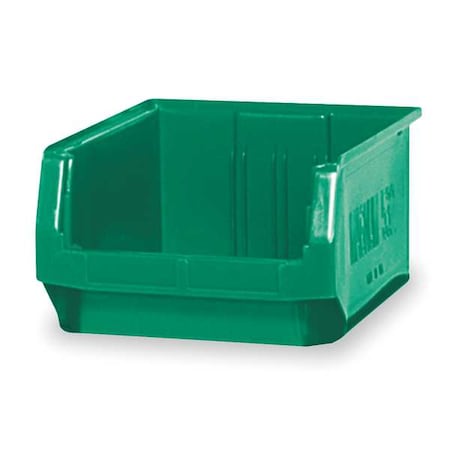 Storage Bin, Polyethylene, Green, 7 7/8 in H, 12 3/8 in W, 19 3/4 in L