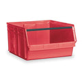 Storage Bin, Polyethylene, Red, 11 7/8 in H, 18 3/8 in W, 29 in L