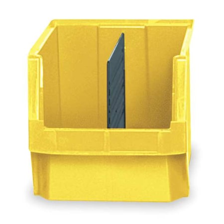 Storage Bin, Polyethylene, Yellow, 11 7/8 in H, 12 3/8 in W, 19 3/4 in L
