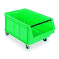 Mobile Storage Bin, Polyethylene, Green, 14 7/8 in H, 18 3/8 in W, 29 in L