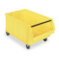 Mobile Storage Bin, Polyethylene, Yellow, 14 7/8 in H, 18 3/8 in W, 29 in L
