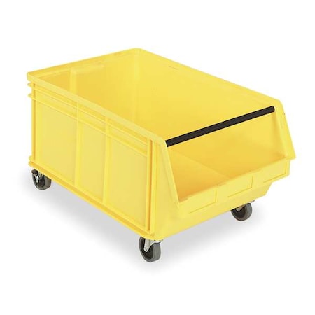 Mobile Storage Bin, Polyethylene, Yellow, 14 7/8 in H, 18 3/8 in W, 29 in L