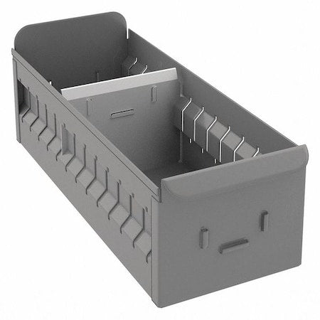 Drawer Storage Bin, Steel, Gray, 4 1/2 in H, 5 1/2 in W, 11 in L