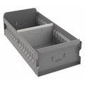 Drawer Storage Bin, Steel, Gray, 4 1/2 in H, 8 1/4 in W, 17 in L