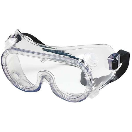 Safety Goggles, Clear Lens, Uncoated, Indirect Vented, Rubber Strap, Dielectric