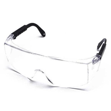 Quest, Safety Glasses, Uncoated, Clear Lens, Black Frame, Frameless