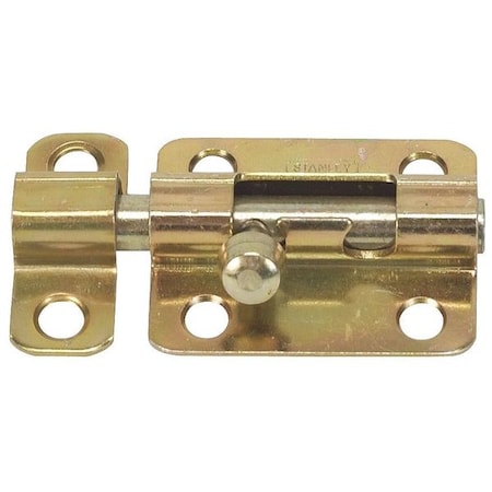 Barrel Slide Bolt, Yellow Zinc, 2-1/2 In L
