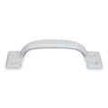 Utility Pull, Steel, White, 5 1/2 In L, Unthr. Through Holes