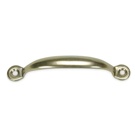 Door Pull, Steel, 4 7/8 In L, Matte, Unthr. Through Holes