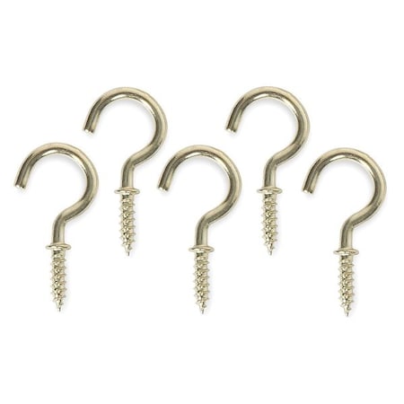 Cup, Type Hook, Brass, Length 3/4 In, PK20