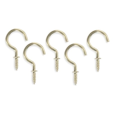 Cup, Type Hook, Brass, Length 1 In, PK20