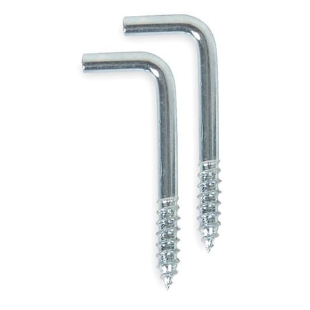 Square Hook, Zinc, Length 1 3/16 In, PK20