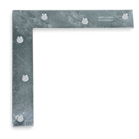 Flat Corner Brace, Steel, 6 In W