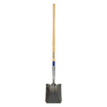 Square Point Shovel, 14 ga Not Applicable Blade, Steel Blade, Standard Step, 48 in L Natural