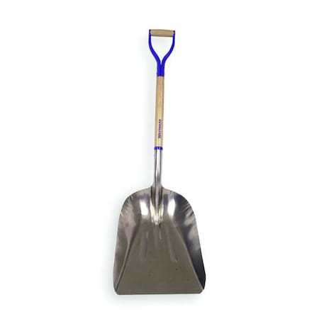 No. 12 14 ga Grain Scoop, Aluminum Blade, 29-1/2 in L Natural Wood Handle