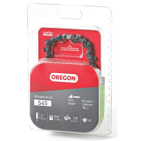 Saw Chain, 12 In., .050 In., 3/8 In. Pitch