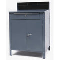 Stationary Shop Desk, 1 Drawer, 1 Cabinet, Gray, 34 1/2 in W x 45 1/8 in D x 30 In H