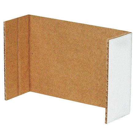 Cardboard Corrugated Shelf Bin Divider, White, 10 in L, 2 in H, 100 PK