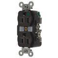 Duplex Straight Blade Receptacle, 5-15R, 15 A, 125V AC, 2 Pole, 3 Wire, Flush Mount, Grounded