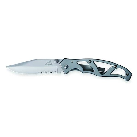 Locking Pocket Knife, Serrated, 3 In Blade