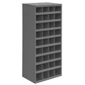 Pigeonhole Bin Unit, 17.875 in W x 12 in D x 42 in H, 36 Compartments, Gray, Steel