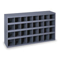 Pigeonhole Bin Unit, 33.75 in W x 8.5 in D x 19.25 in H, 32 Compartments, Gray, Steel