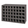 Pigeonhole Bin Unit, 33.75 in W x 8.5 in D x 22.25 in H, 40 Compartments, Gray, Steel