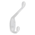Coat Hook, 2 Hook Ends, White